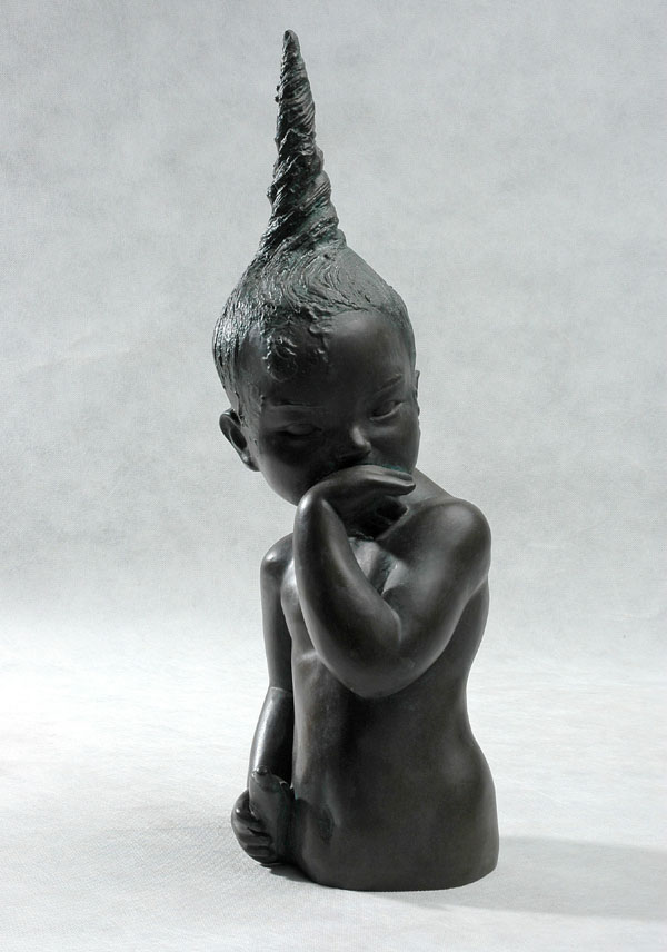 A gallery photo of the same Chinese child sculpture