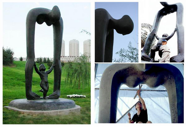 Click here for larger views of The Gate of Life - a monumental bronze sculpture in Changcgun's World Sculpture Park