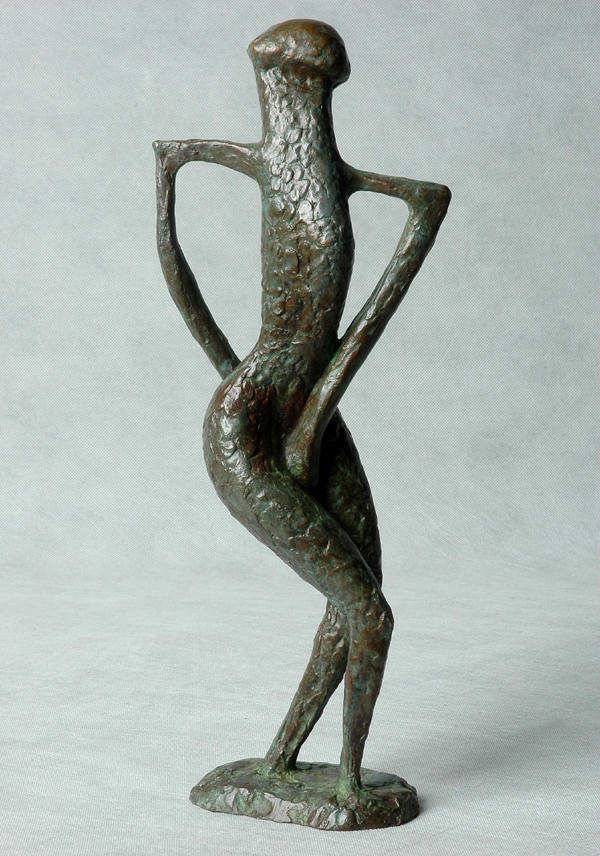 Ying Yang I a stylized bronze sculpture by modern Chinese sculptor Zhang Yaxi