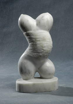 Click here for a larger view and details of "Breaking Away" a white marble sculpture by contemporary Chinese sculptor Zhang Yaxi