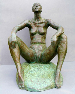 Click here for larger view and purchase details for "Confident" a bronze sculpture by contemporary Chinese sculptor Zhang Yaxi