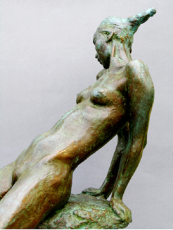 Click here for larger view and purchase details for "Defiant" a bronze sculpture by contemporary Chinese sculptor Zhang Yaxi
