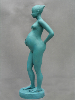 Click here for a larger view and details of "Nude Woman Pregnant" a bronze sculpture by contemporary Chinese sculptor Zhang Yaxi