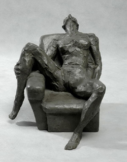 Click here for larger version and purchase details for "Provocation II" an original bronze sculpture by contemporary Chinese sculptor Zhang Yaxi