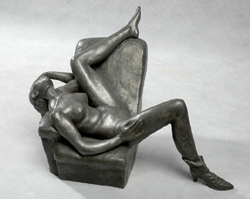 Click here for larger version and purchase details for "Provocation V" an original bronze sculpture by contemporary Chinese sculptor Zhang Yaxi