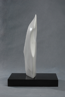 Click here for a larger view and details of "Abstract Marble V" a white marble sculpture by contemporary Chinese sculptor Zhang Yaxi