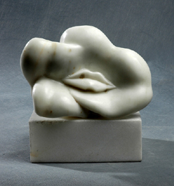 Click here for a larger view and details of "Flower Kiss" a white marble sculpture by contemporary Chinese sculptor Zhang Yaxi